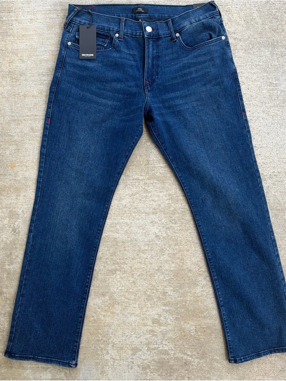 $164 True Religion Men’s Ricky SN Flap Straight Denim Jeans Size 36 X 32 NWT